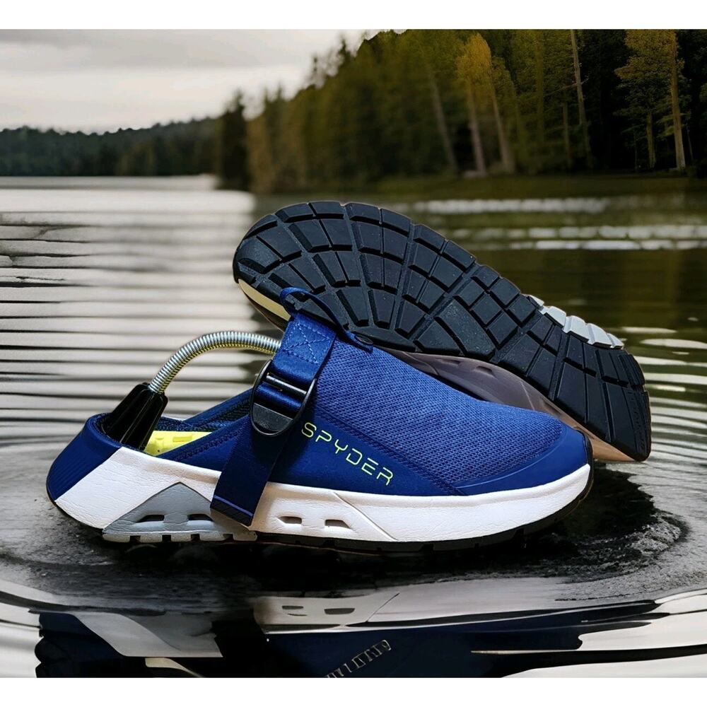 Spyder Ranger Sandals Water Blue Yellow Men 12 Slip On Shoes Buckle Mesh Outdoor